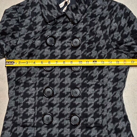 Bailey 44 Houndstooth Wool Blend Pea Coat Jacket - Women's Size 6 - Picture 9 of 9